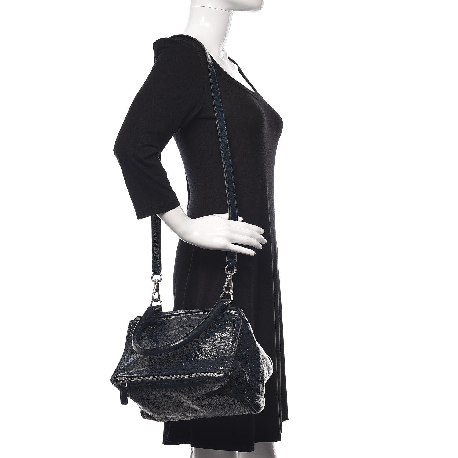 Givenchy Patent Lambskin Small Pandora Deep Blue 2 of 10