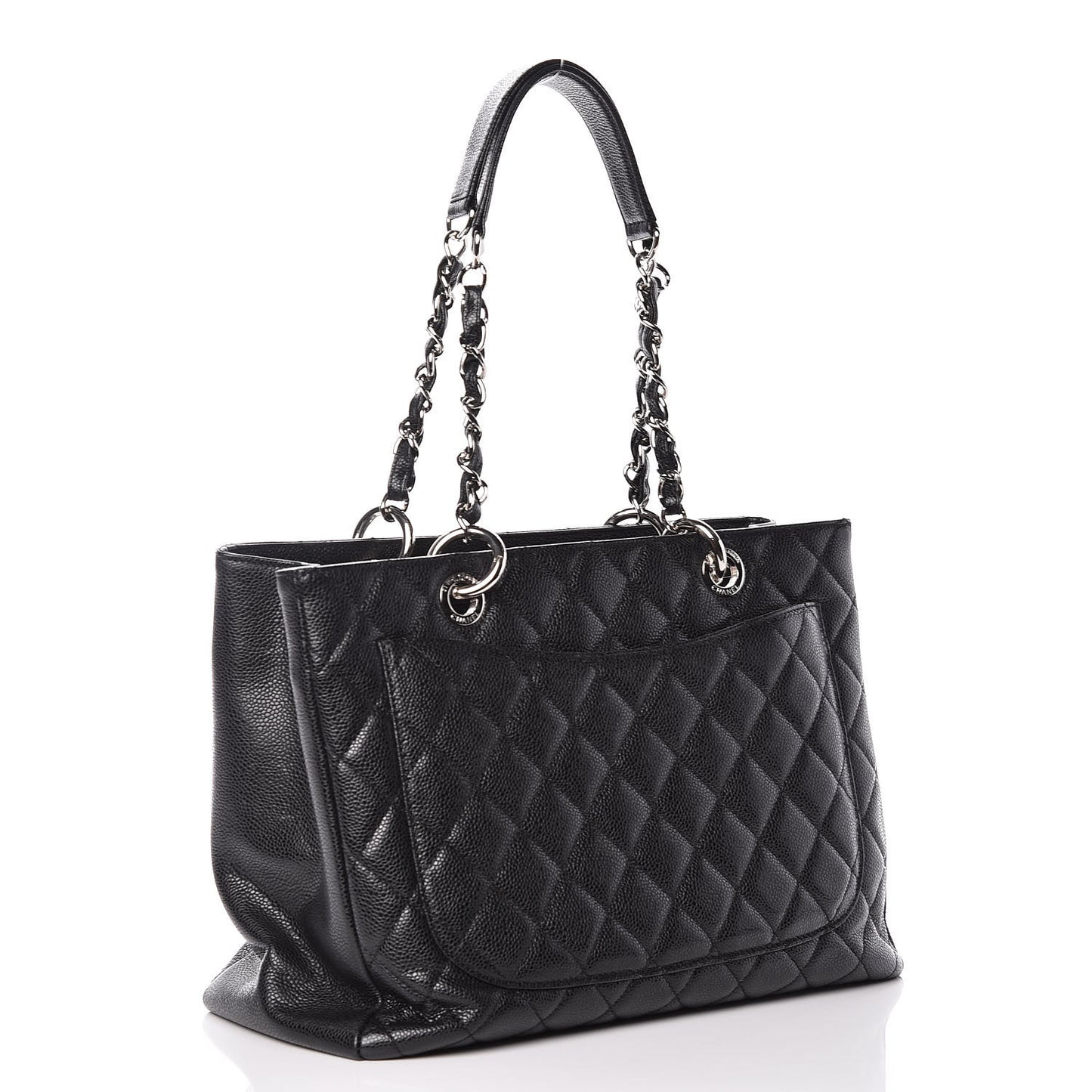 Caviar Quilted Grand Shopping Tote GST Black