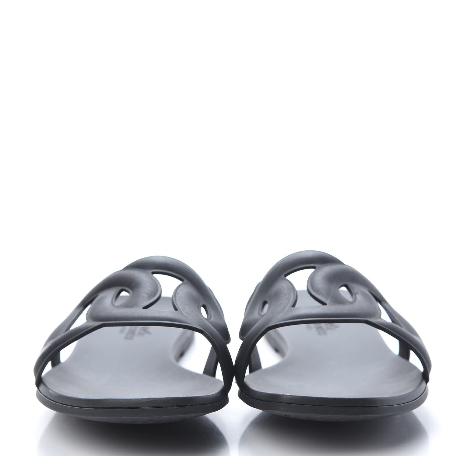 Hermes Rubber Aloha Sandals 39 Black 2 of 8
