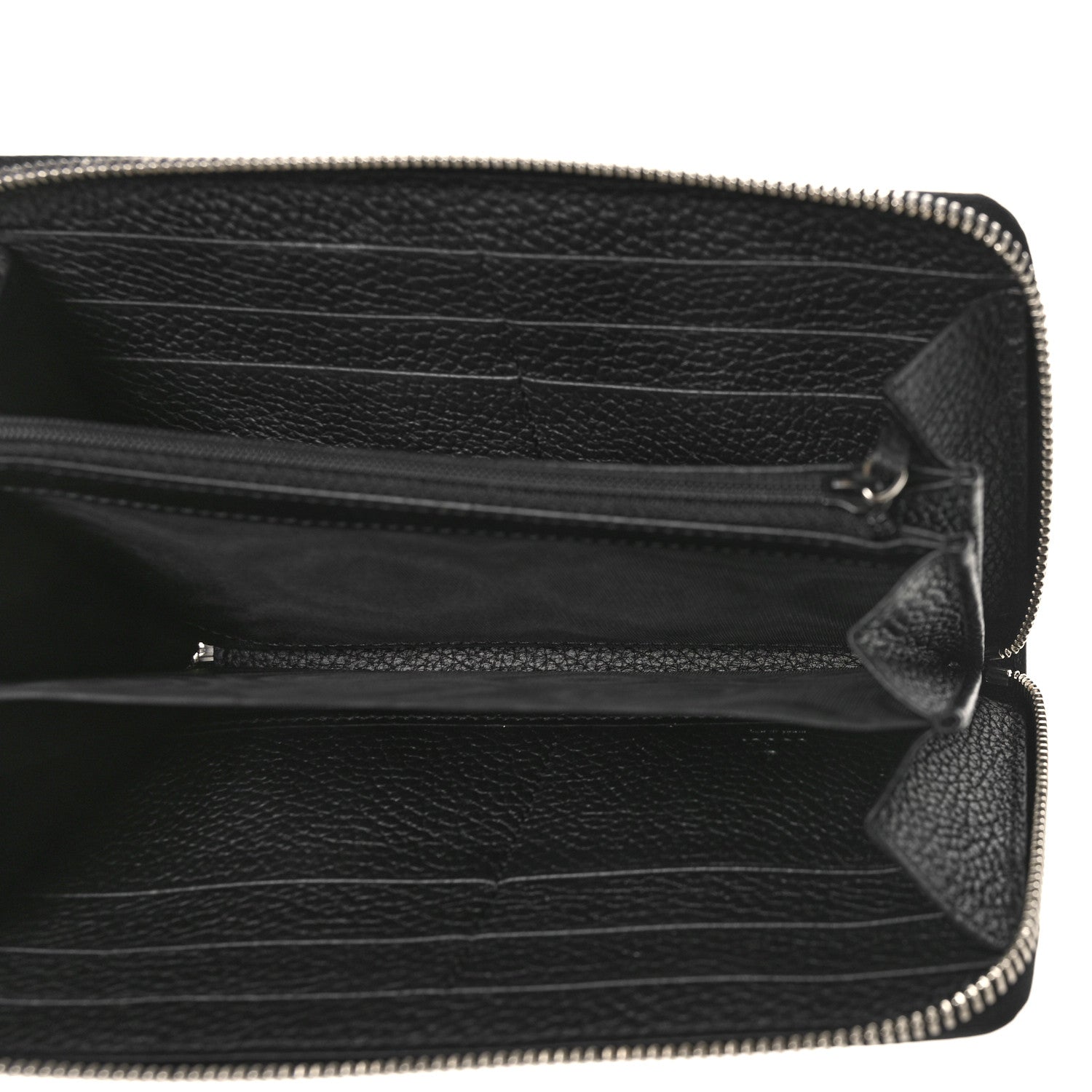 Gucci Piuma Calfskin Jumbo GG Embossed Zip Around Wallet Black 5 of 9