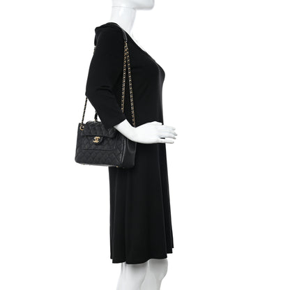 Chanel Caviar Calfskin Quilted Small Top Handle Flap Black Black 2 of 10