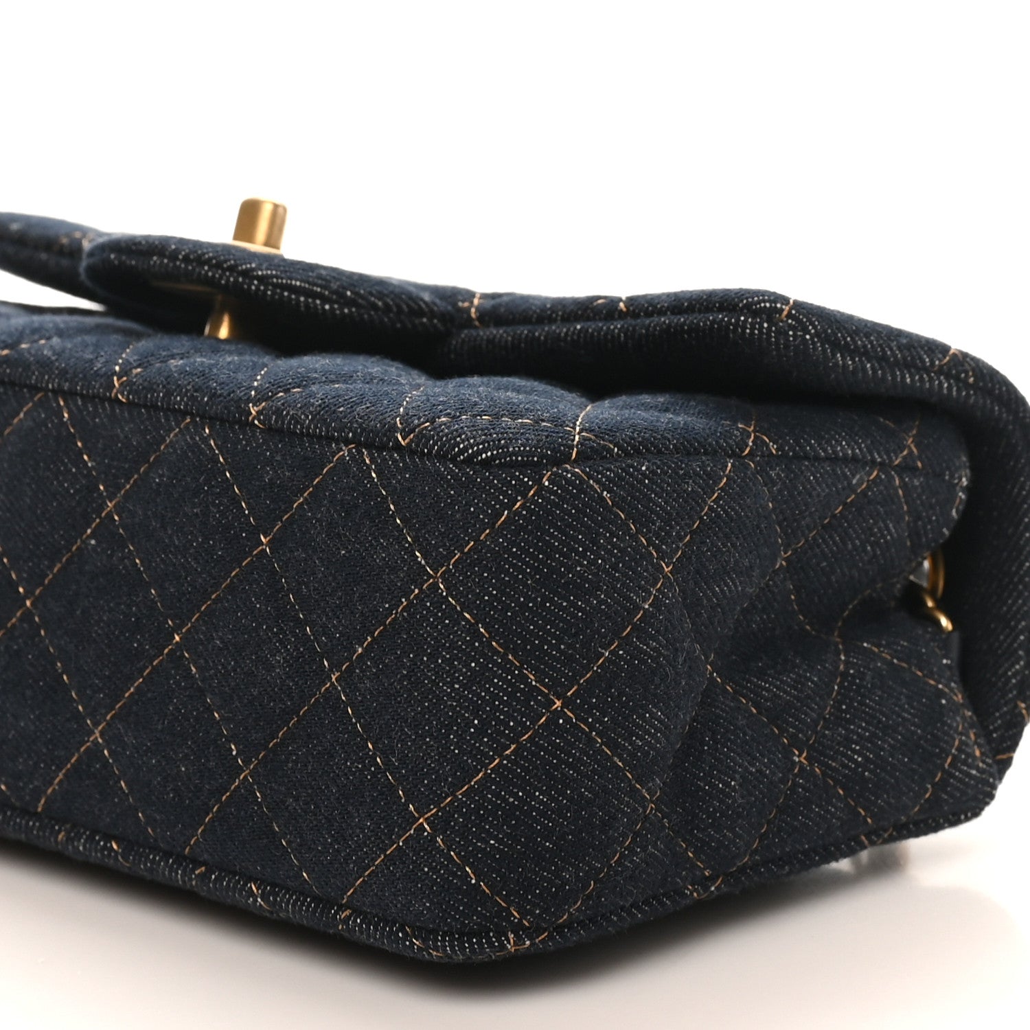 Chanel Denim Quilted Mini Rectangular Flap Dark Blue 10 of 11