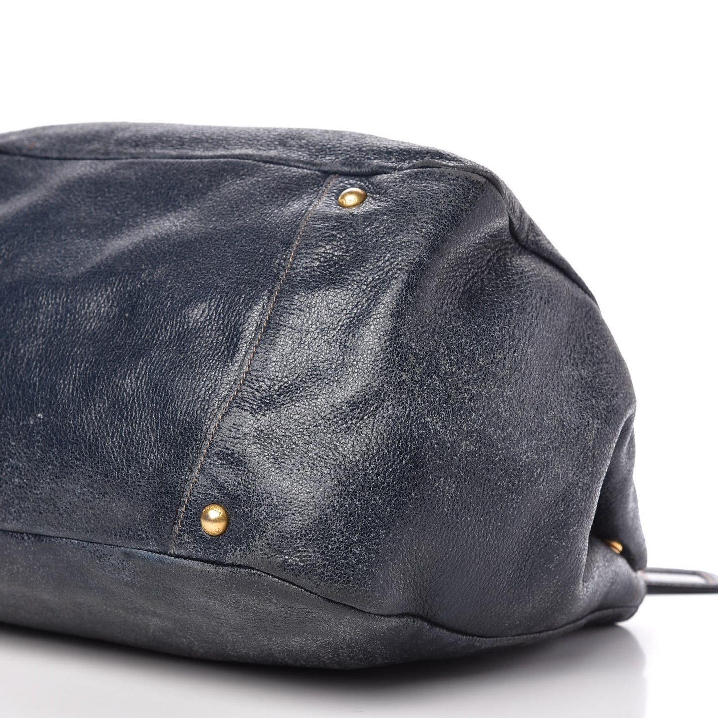 Metallic Vitello Daino Tote Dark Blue