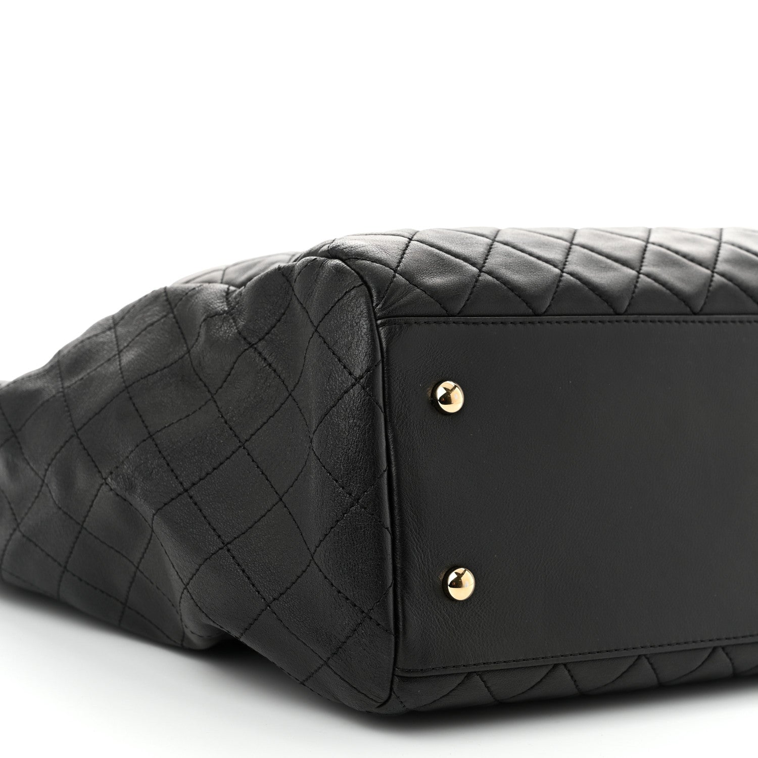 Chanel Lambskin Quilted Large Drawstring Bag Black 9 of 10