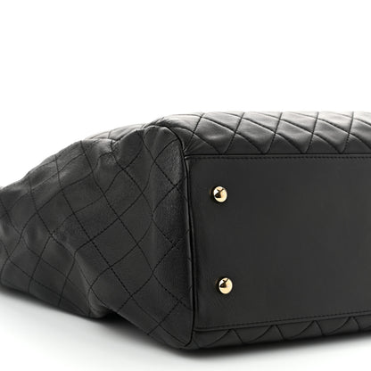 Chanel Lambskin Quilted Large Drawstring Bag Black 9 of 10
