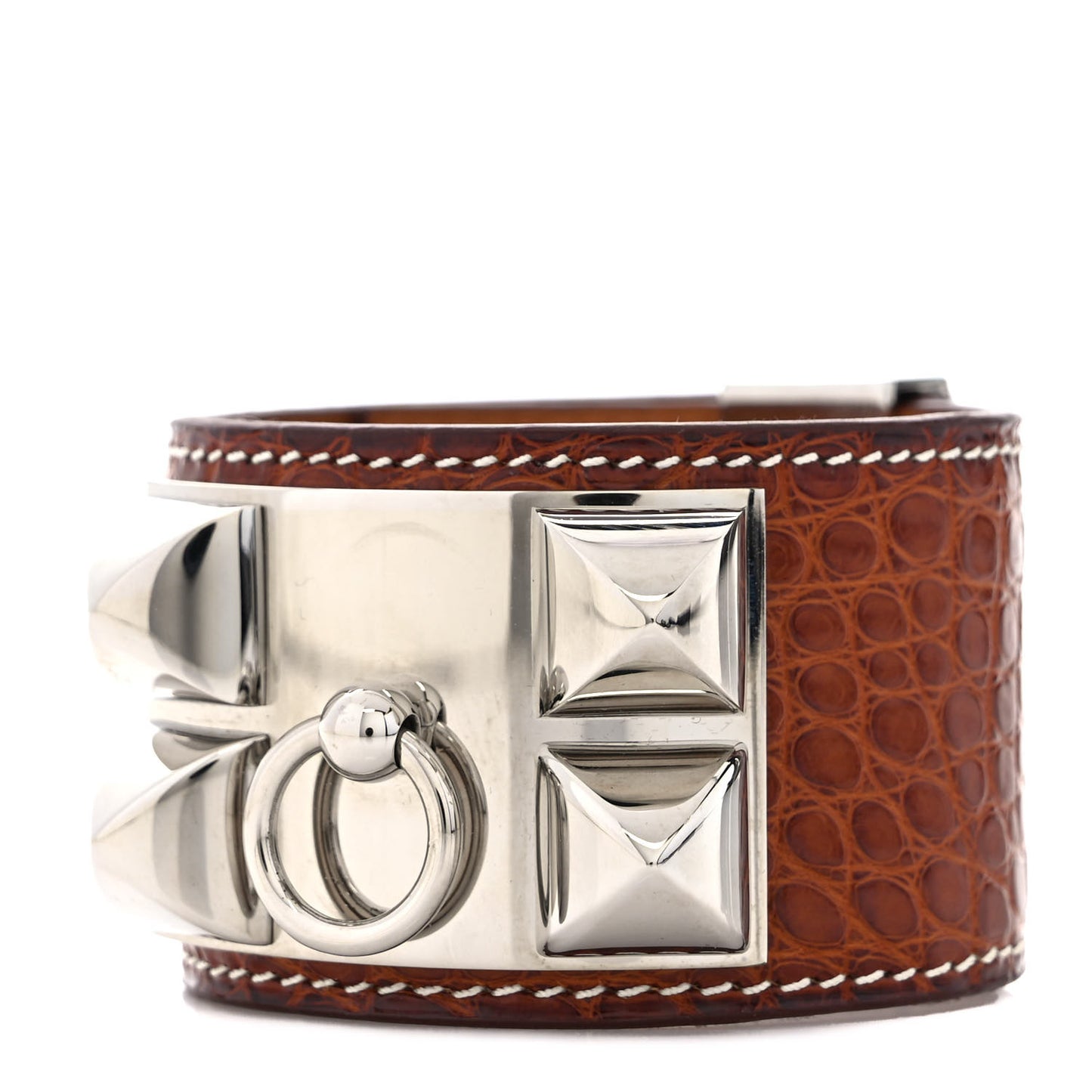 Matte Alligator Collier De Chien CDC Bracelet L Fauve