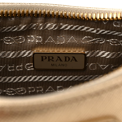 Prada Saffiano Lux Mini Re-Edition Shoulder Bag Platino 6 of 9