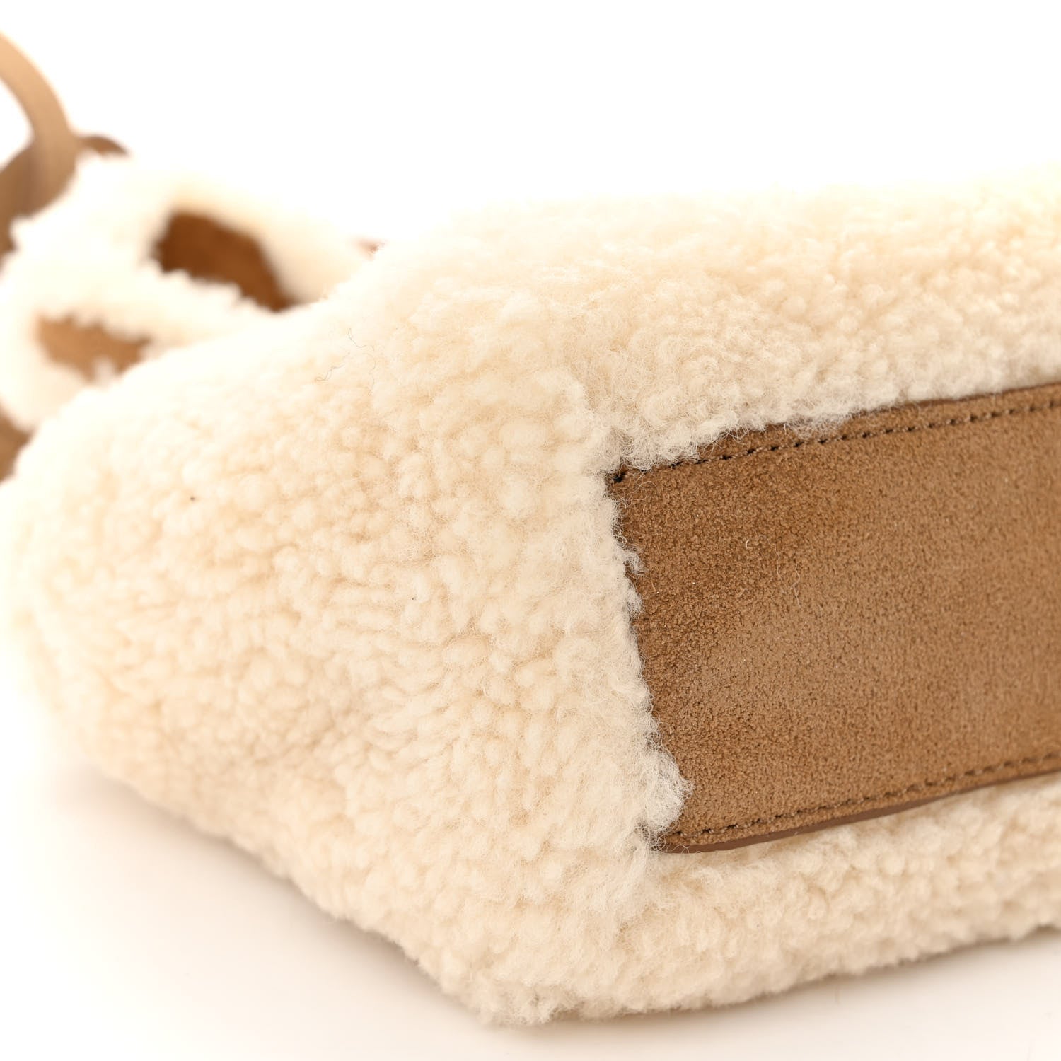 Telfar X UGG Suede Shearling Reverse Small Shopping Bag Natural 8 of 9