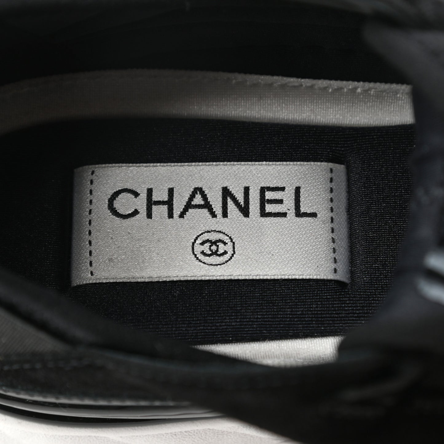 Velvet Calfskin Mixed Fibers CC Sneakers 35 Black