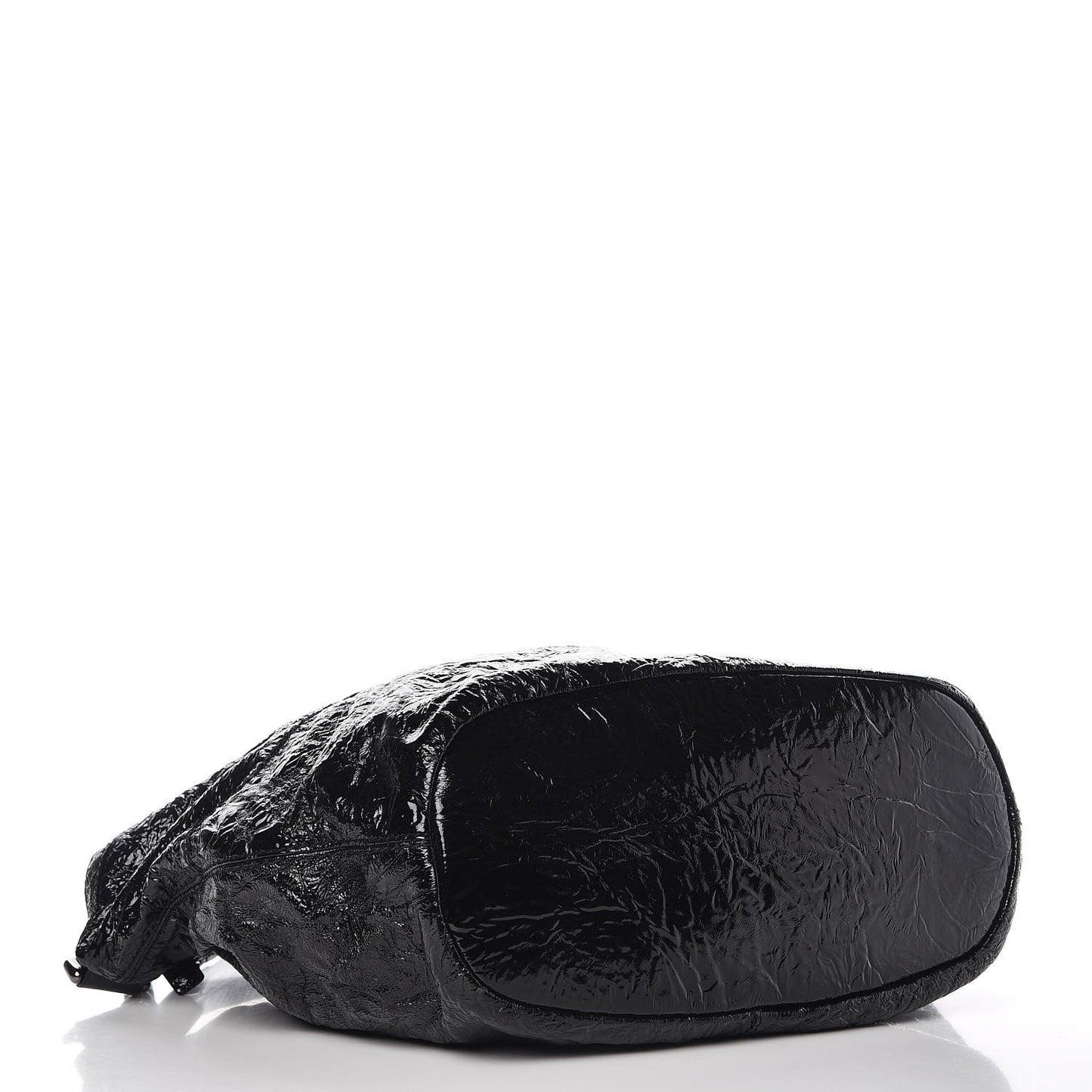 Crinkled Patent Calfskin Small Nightingale Black