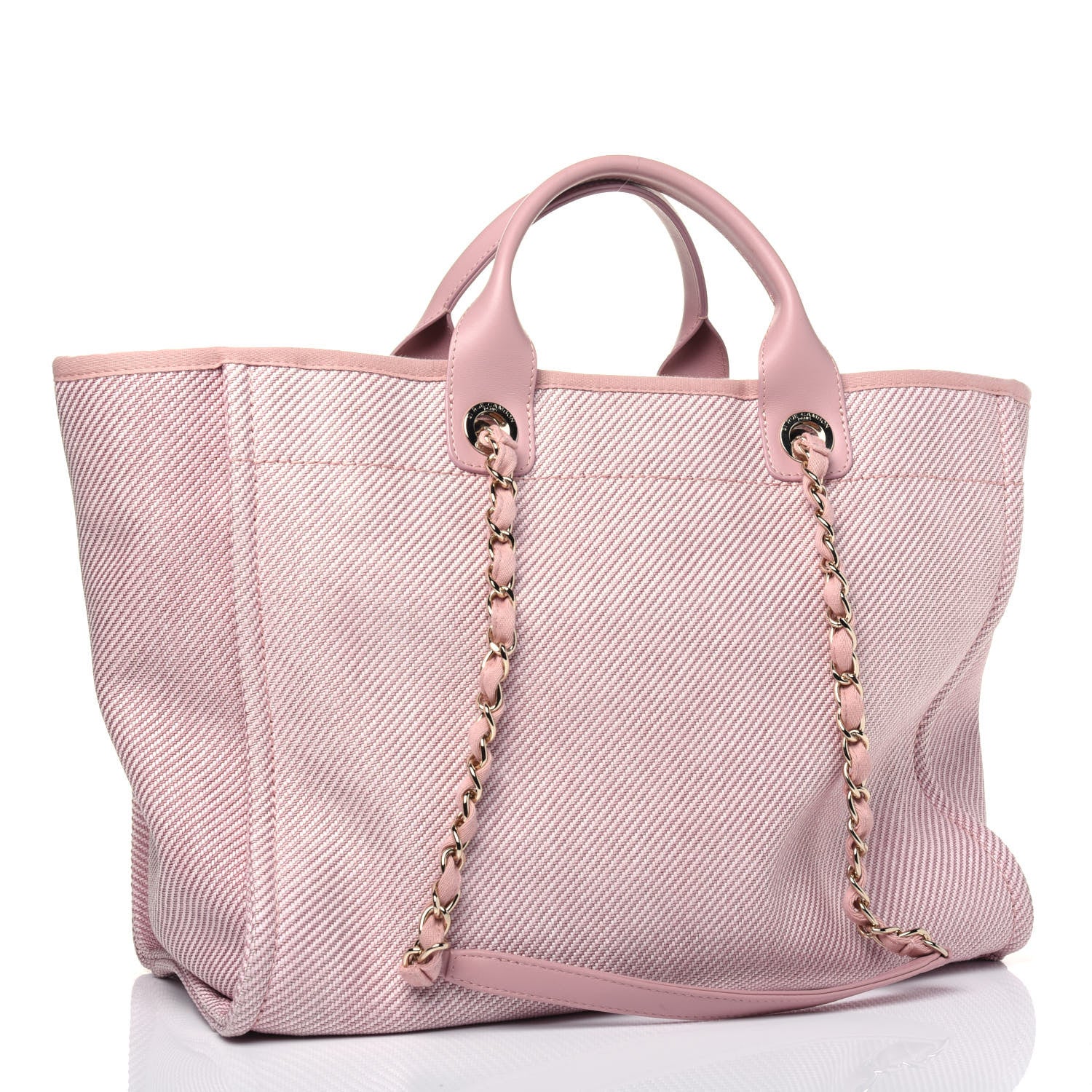 Chanel Mixed Fibers Calfskin Medium Deauville Tote Rose Pink 3 of 23