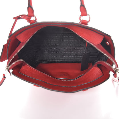 Prada Vitello Phenix Top Handle Bag Rosso 5 of 7