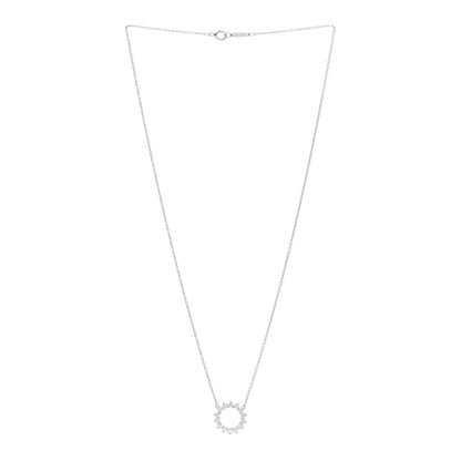 Tiffany Platinum Diamond Small Open Circle Pendant Necklace 3 of 4