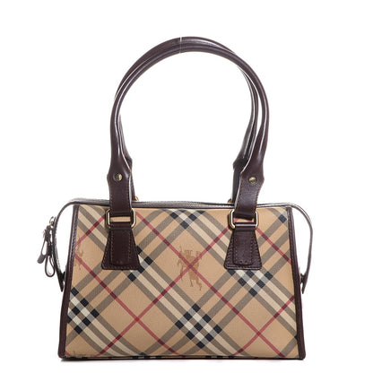 Burberry Haymarket Check Satchel Chocolate 1 of 9