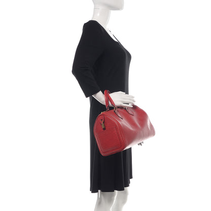 Louis Vuitton Epi Speedy 25 Castillan Red 2 of 17