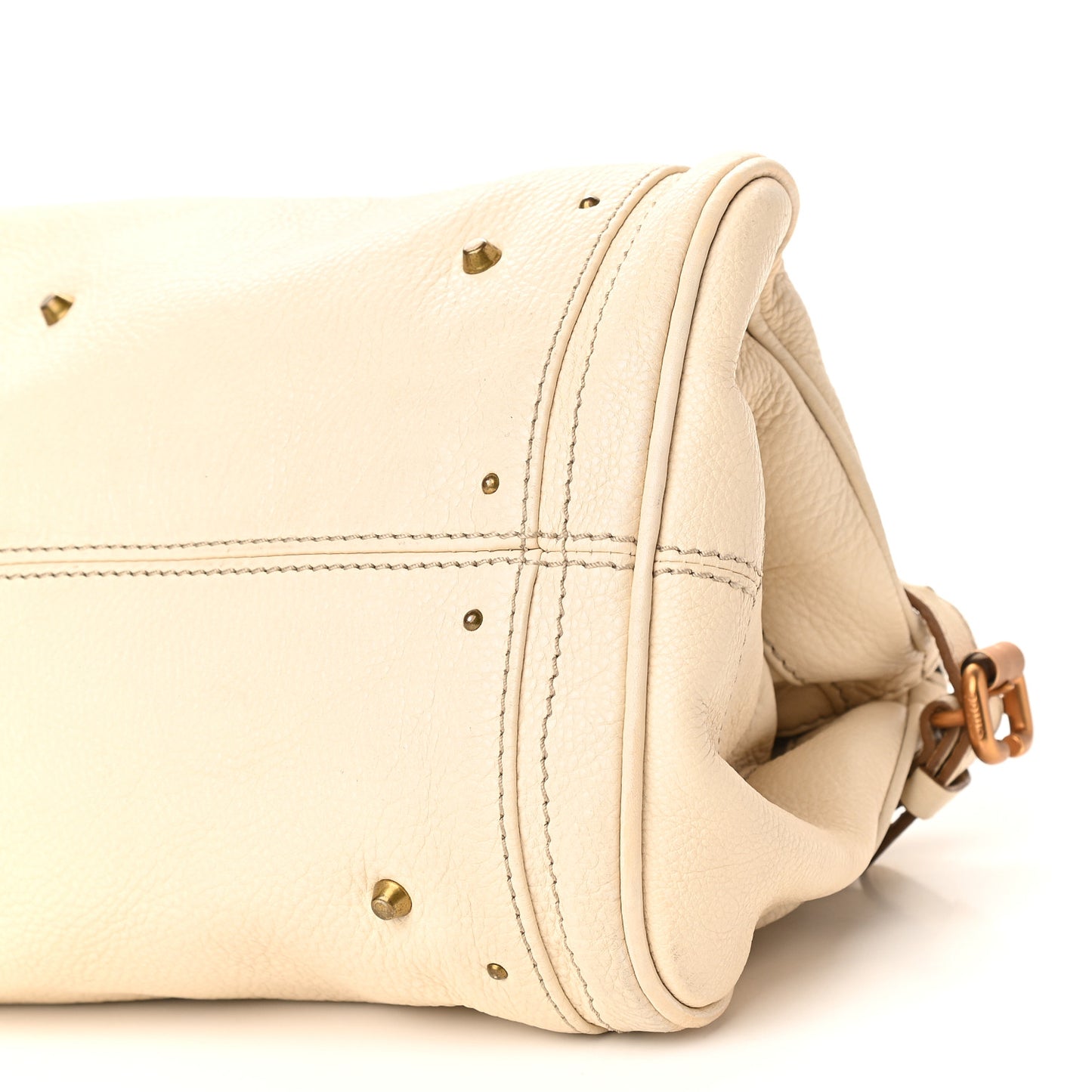 Calfskin Medium Paddington Satchel Off White