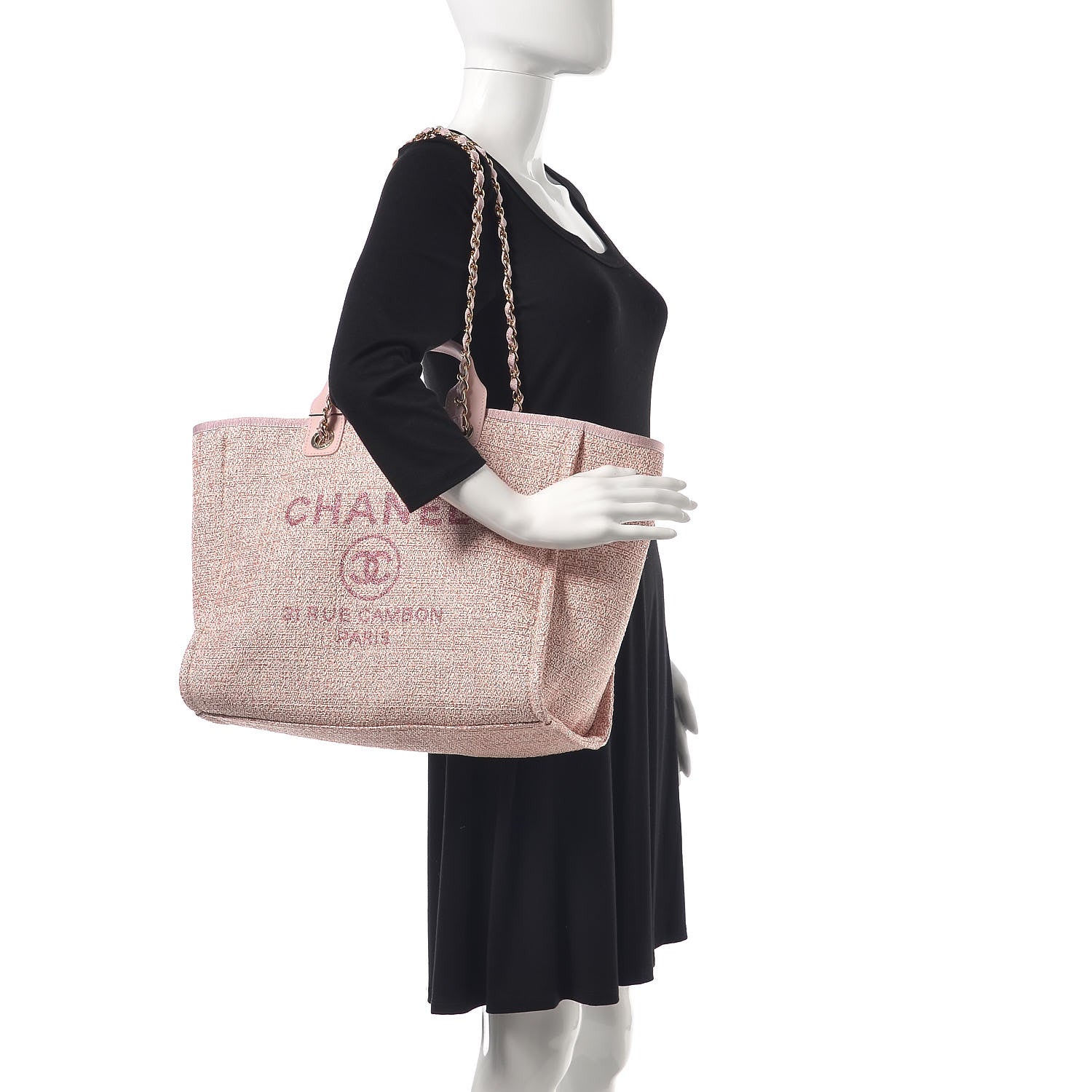 Chanel Canvas Large Deauville Tote Pink 2 of 10