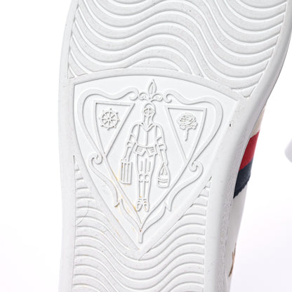 Gucci Calfskin Bee Star Embroidered Sylvie Web Ace Sneakers 39 White 7 of 9