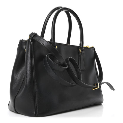 Prada Saffiano Small Galleria Double Zip Tote Black 3 of 9