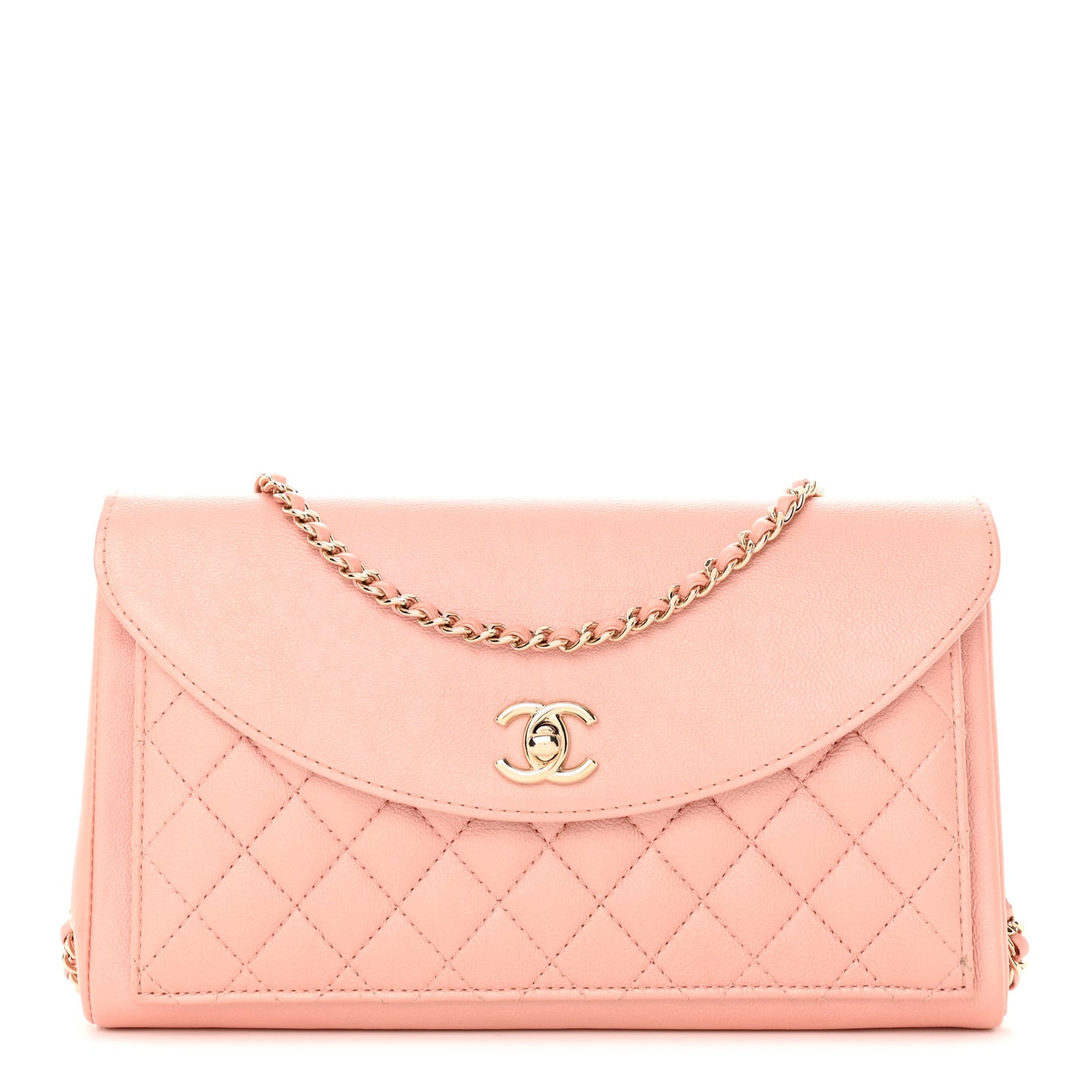 Iridescent Calfskin Smart Pocket Flap Bag Pink