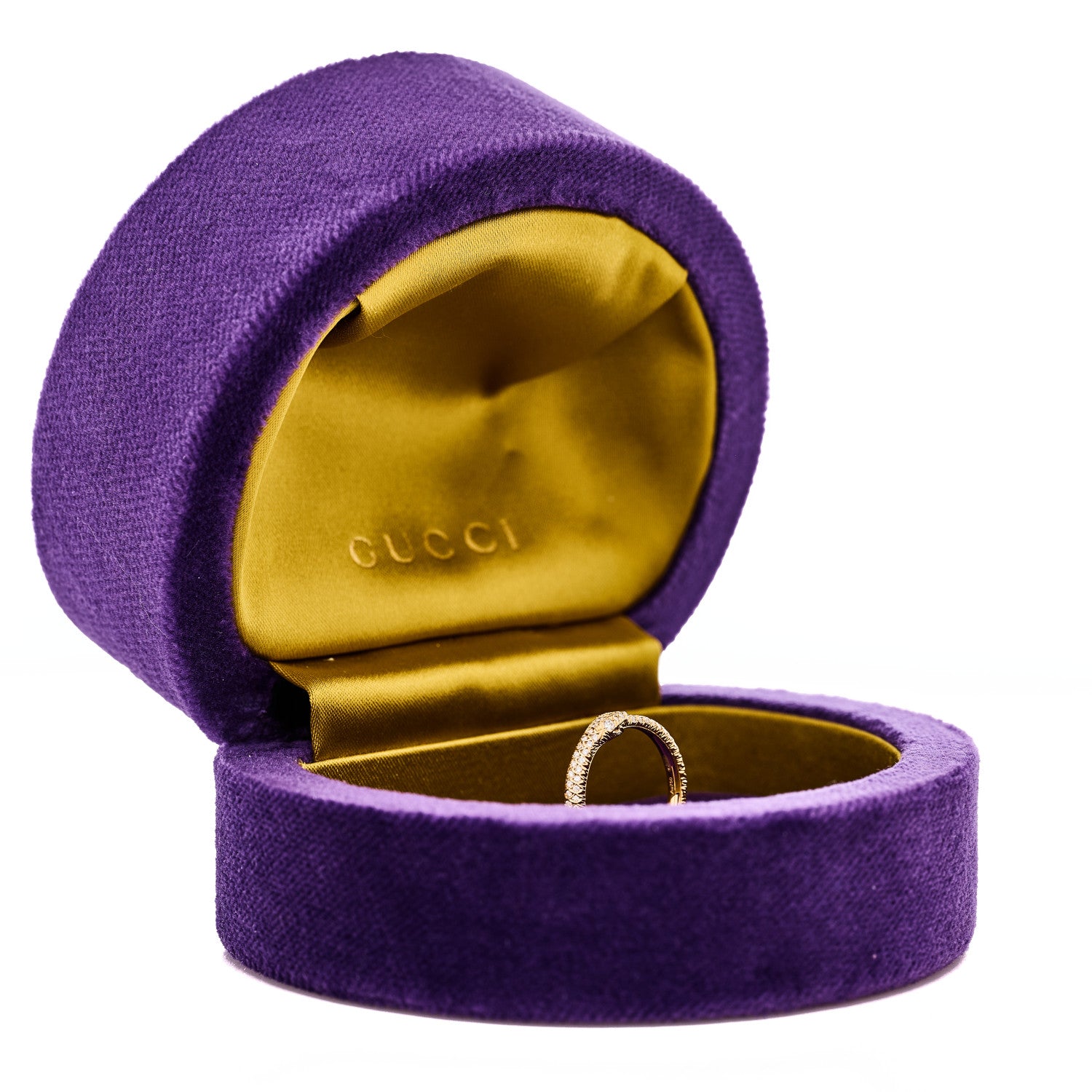 GUCCI リング Gucci 18K Yellow Gold Diamond Ouroboros Snake Ring 48 4.5 1849122