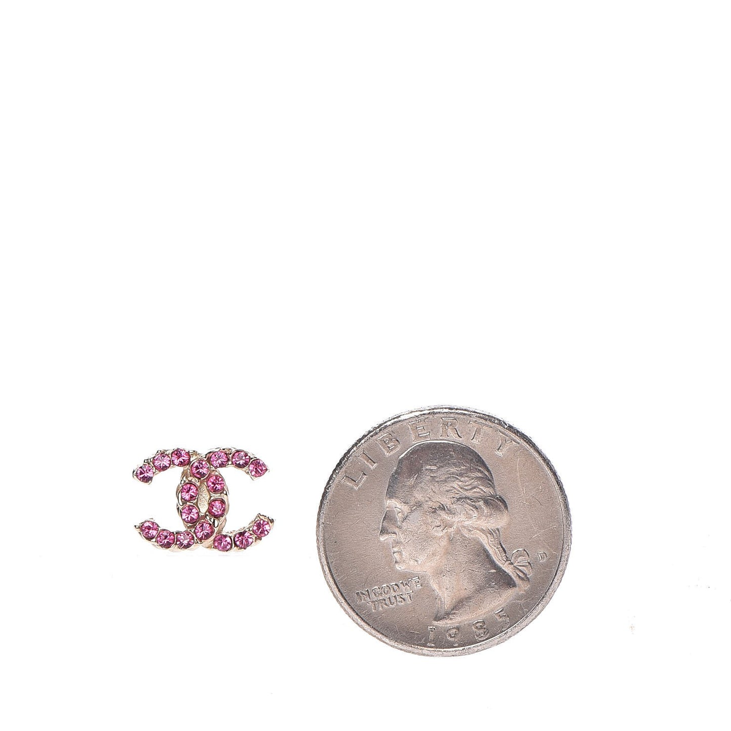 Crystal CC Earrings Gold Pink
