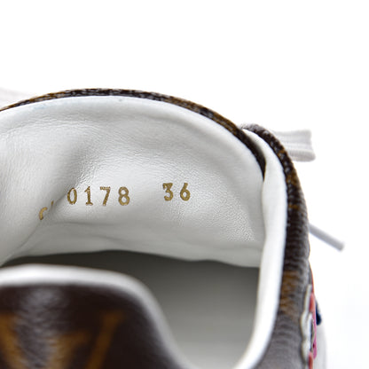Louis Vuitton Calfskin Monogram LV Black Heart Sneakers 36 Cacao 8 of 9