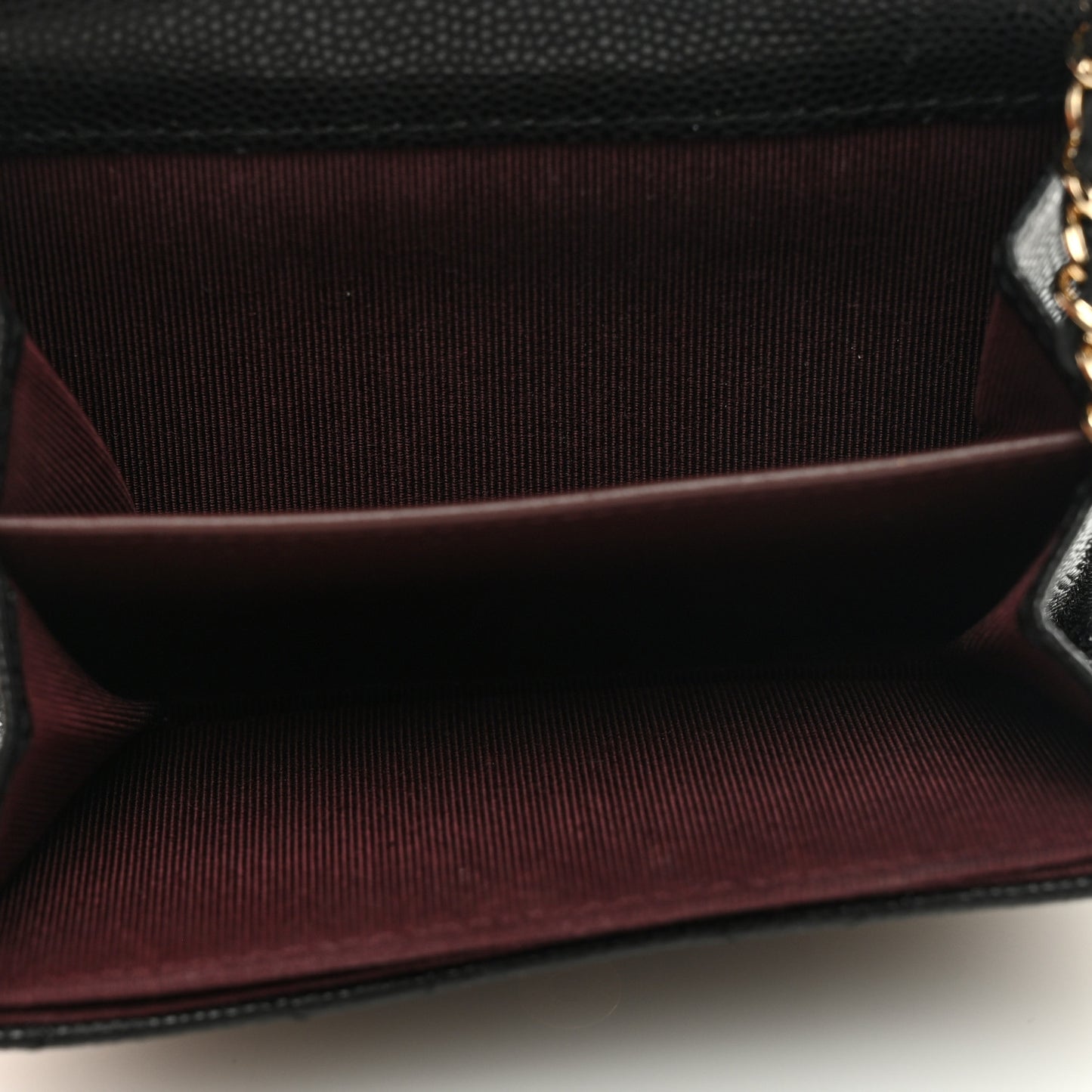Caviar Quilted Flap Card Holder On Chain Black