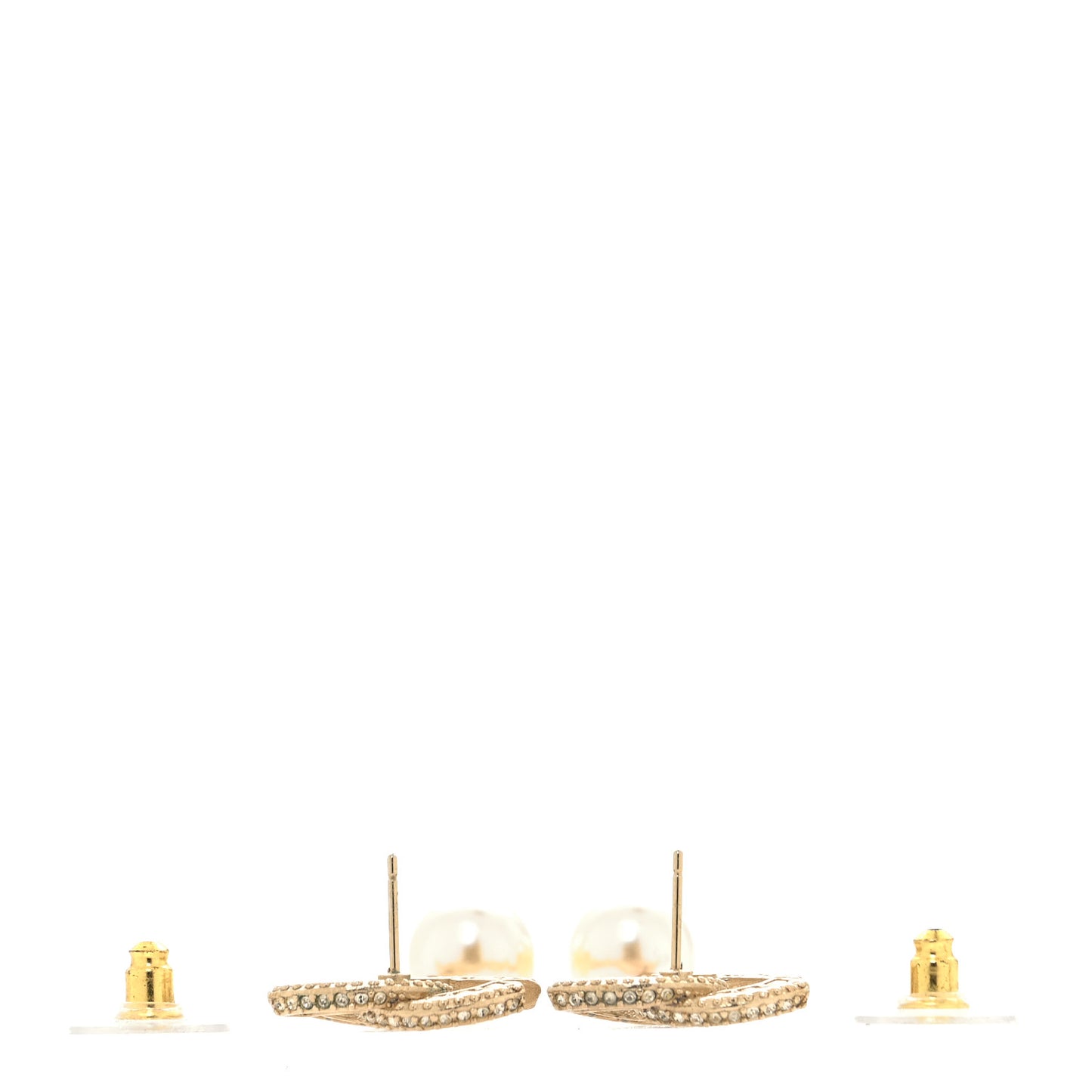 Crystal Timeless CC Pearl Drop Earrings Light Gold