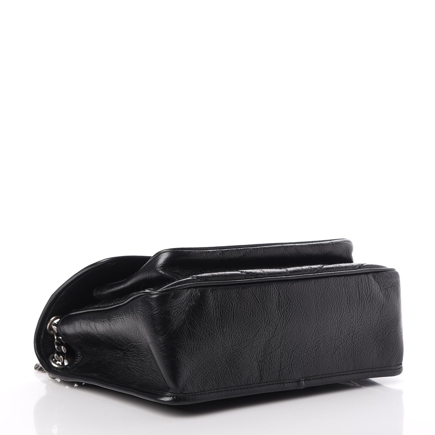 Saint Laurent Crinkled Calfskin Matelasse Monogram Medium Niki Chain Satchel Black 4 of 8