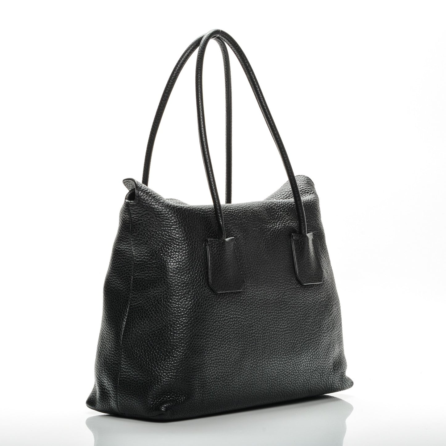 London Grainy Calfskin Medium Baynard Tote Black