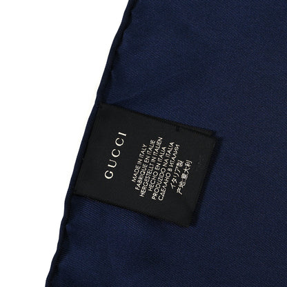 Gucci Silk Interlocking Stripe Scarf Red Navy 2 of 3