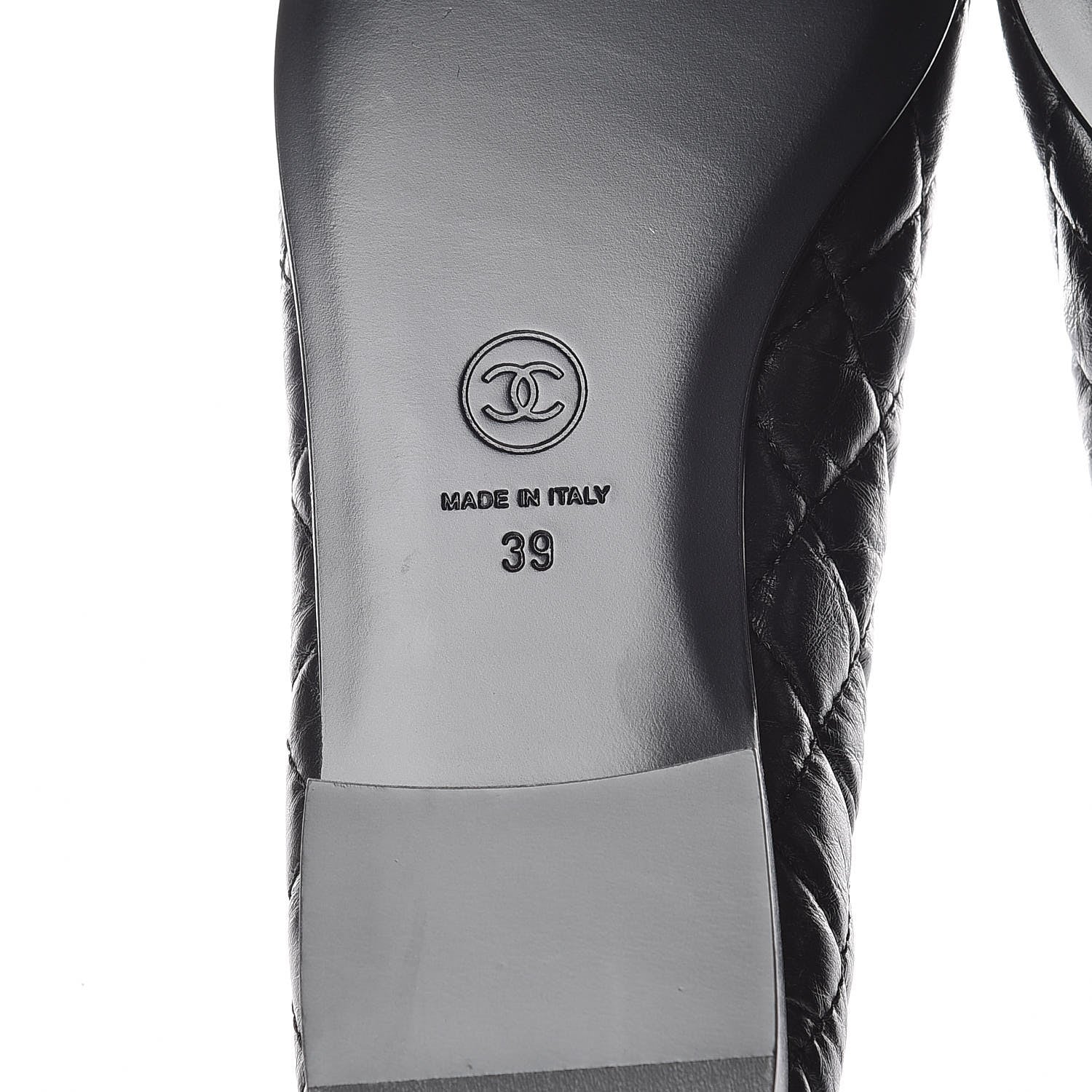Chanel Aged Calfskin Quilted Cap Toe Ballerina Flats 39 Black 6 of 8