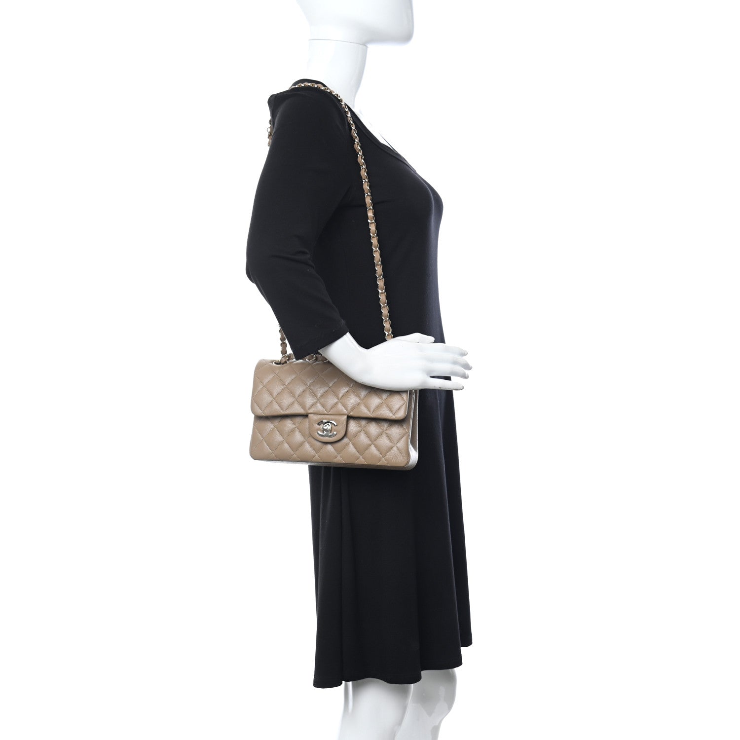 Chanel Caviar Quilted Small Double Flap Beige 2 of 11