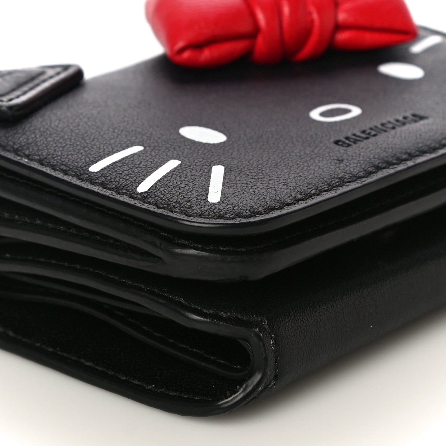 Calfskin Hello Kitty Mini Wallet Black