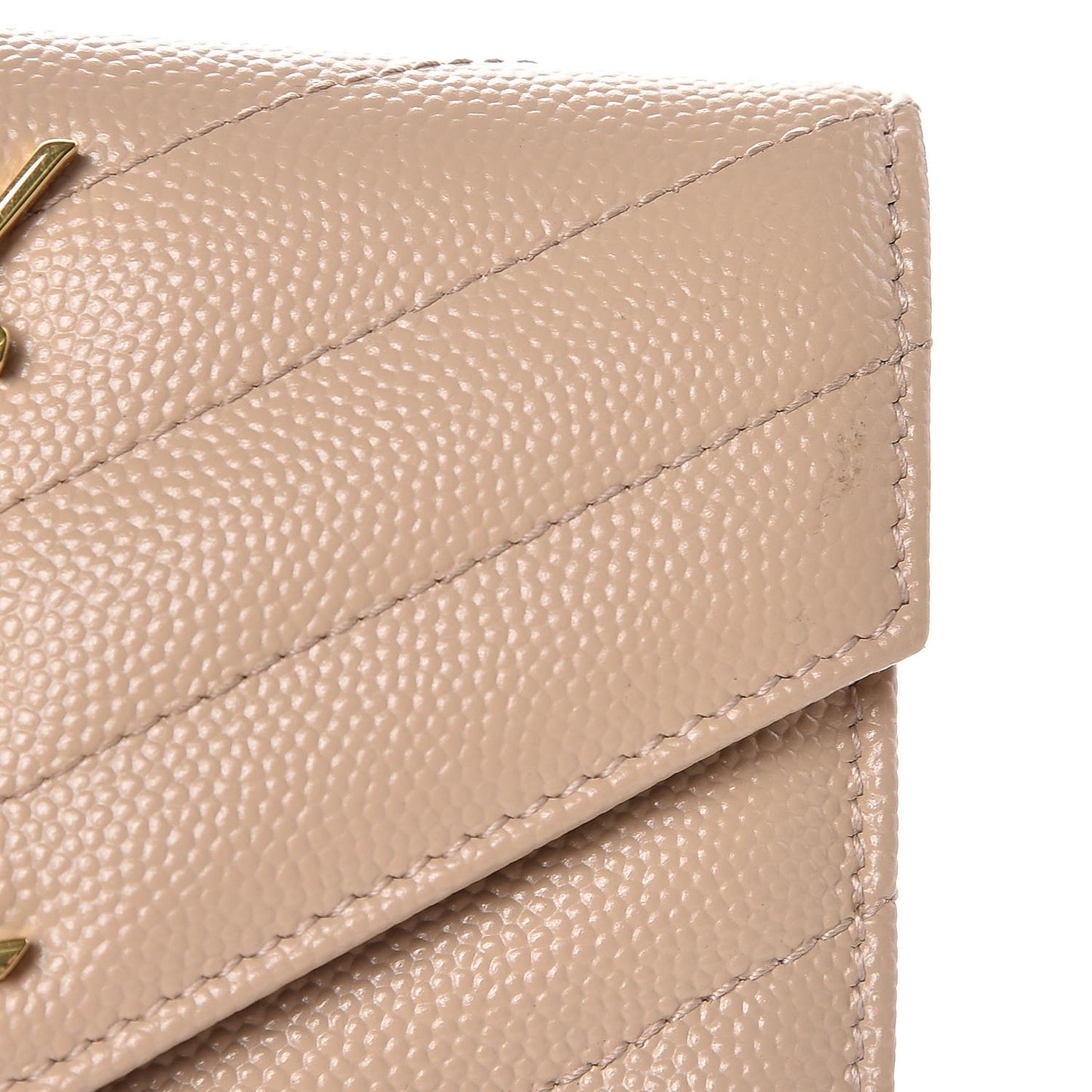 Grain De Poudre Matelasse Chevron Small Monogram Envelope Wallet Nude Powder