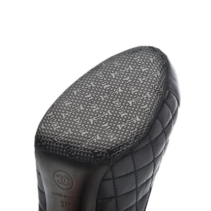 Chanel Lambskin Quilted CC Booties 37 Black 16 of 17