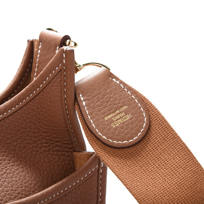 Hermes Taurillon Clemence Evelyne III PM Gold 10 of 11