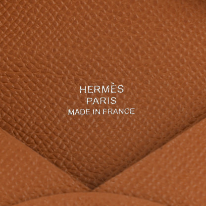 Hermes Epsom Calvi Card Case Gold 6 of 8
