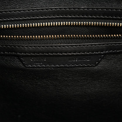 Celine Smooth Calfskin Linen Tricolor Mini Luggage Black Khaki Navy 6 of 13