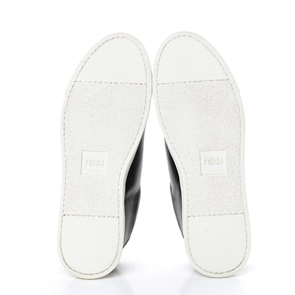 Fendi Vitello Lurex Rockoclick Slip On Sneakers 39.5 Black Gold 5 of 9