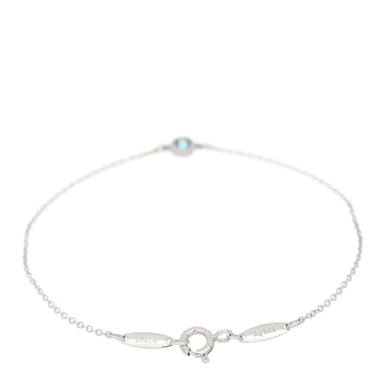 Tiffany Sterling Silver Aquamarine Elsa Peretti Color By The Yard Bracelet 2 of 4