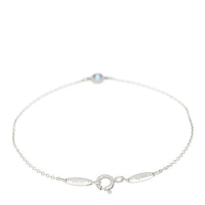 Tiffany Sterling Silver Aquamarine Elsa Peretti Color By The Yard Bracelet 2 of 4