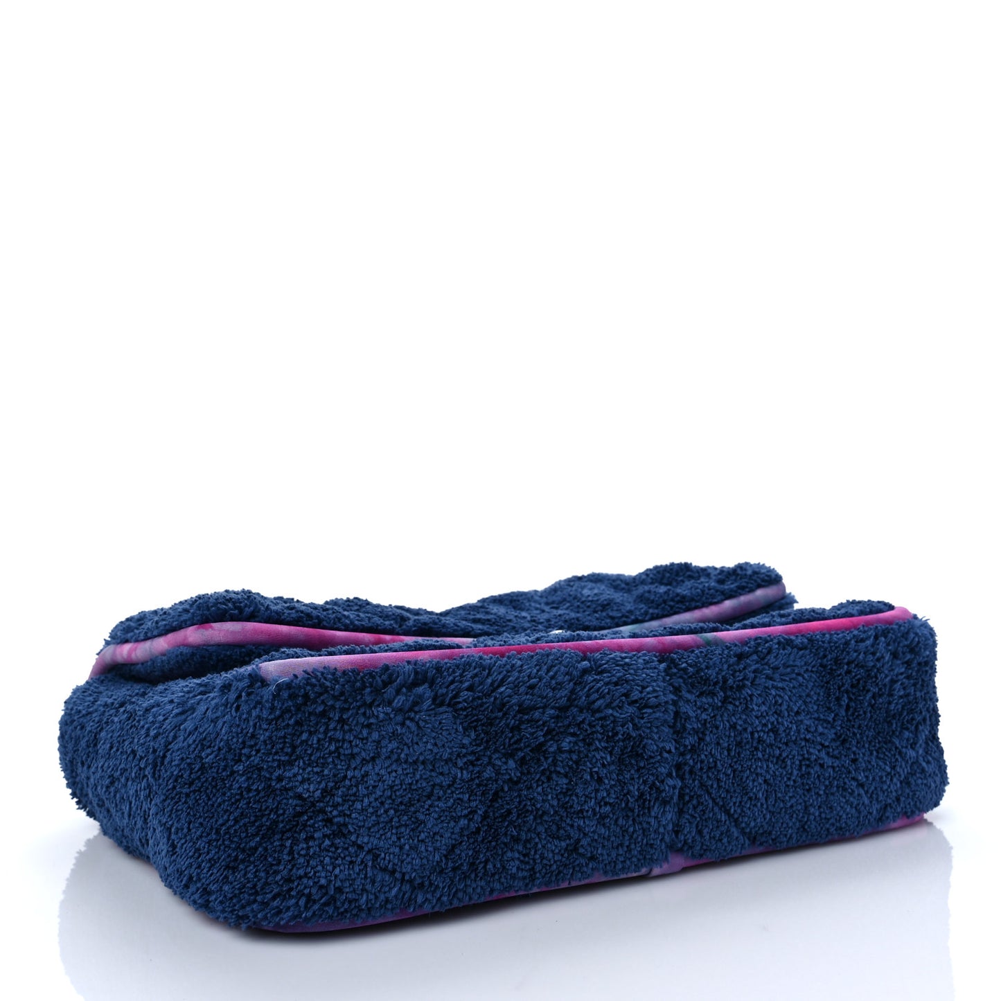 Mixed Fibers Quilted Large Flap Bag Navy Blue