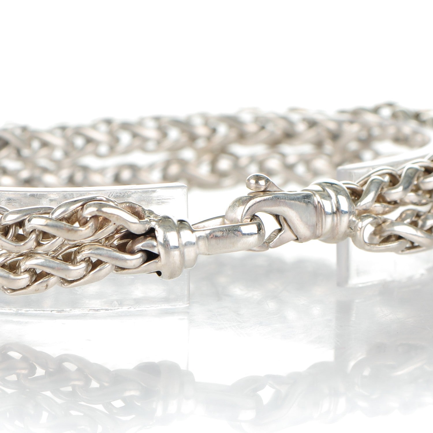 David Yurman Sterling Silver Double Wheat Chain Bracelet 4 of 6