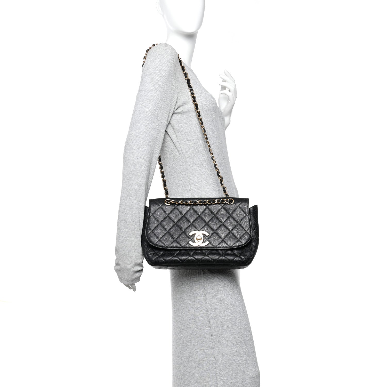 Chanel Caviar Quilted Jumbo Single Flap Black 2 of 11