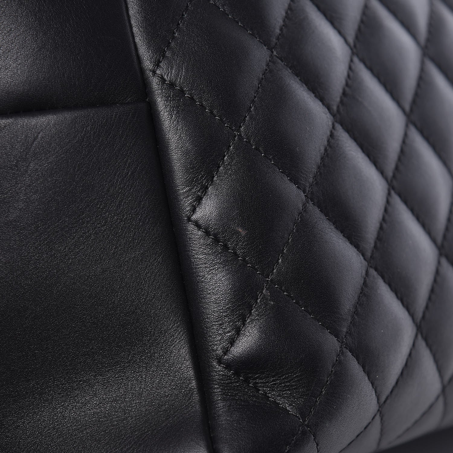 Chanel Calfskin Quilted Feather Weight Bowling Bag Black 18 of 19