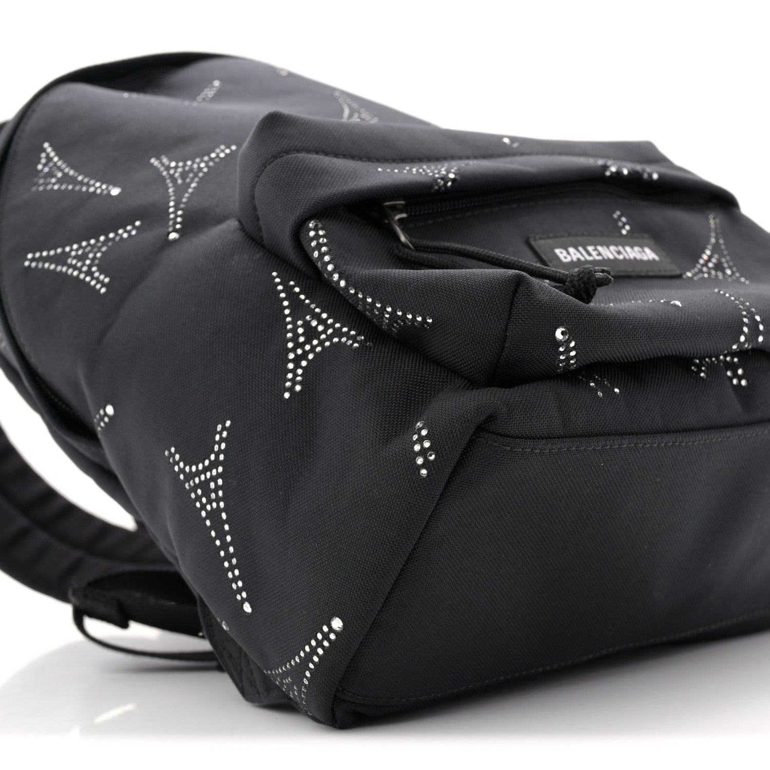 Balenciaga Canvas Crystal Embellished Eiffel Tower Explorer Backpack S Black 8 of 10