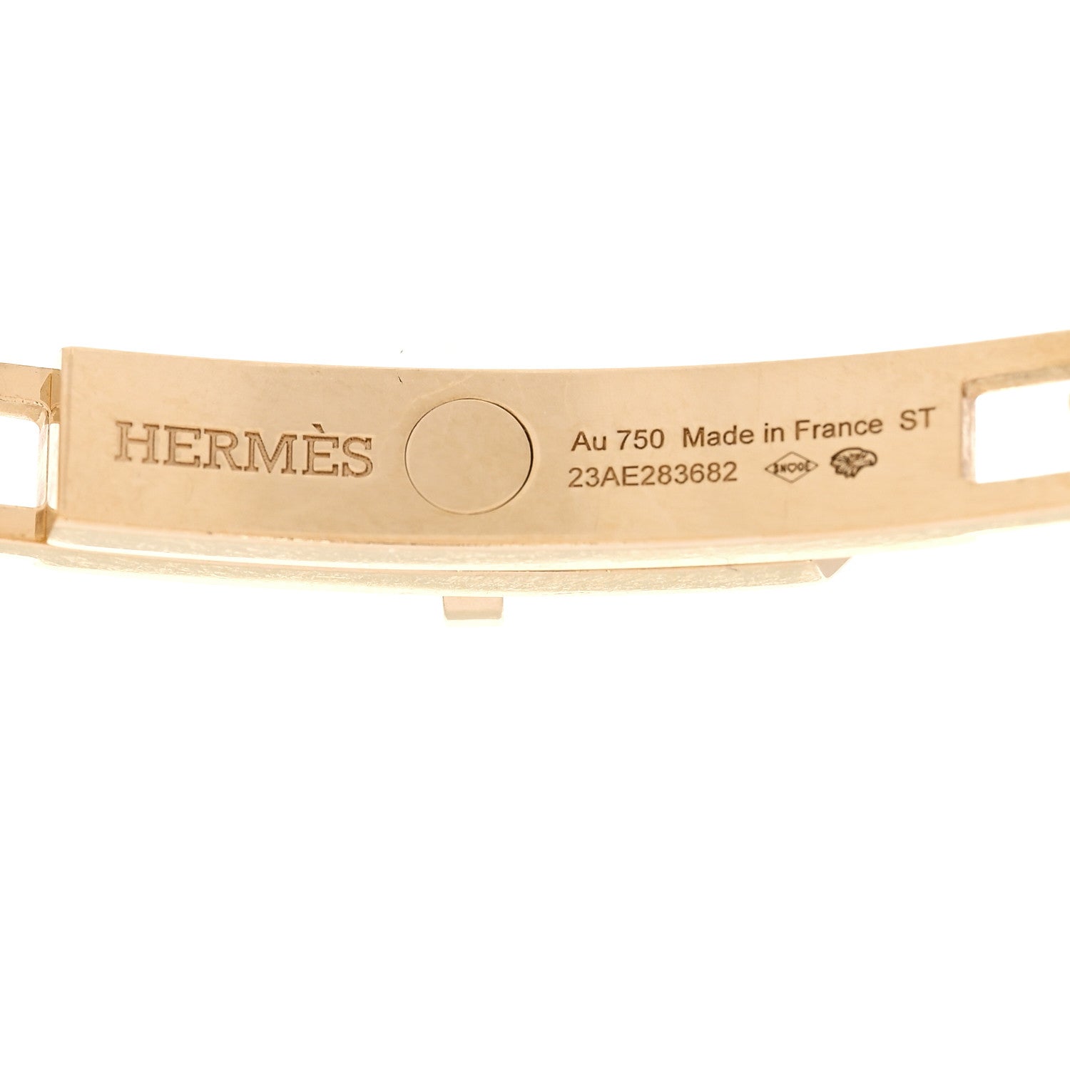 Hermes 18K Yellow Gold Diamond Pave PM Kelly Chaine Bracelet ST 4 of 4