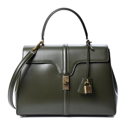 Celine Satinated Calfskin Medium 16 Top Handle Bag Khaki 1 of 10